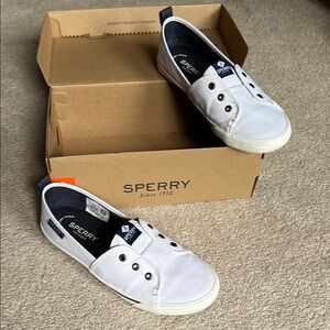 Sperry Classic White Canvas Slip-Ons